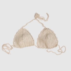 NWT Beatrice Valenzuela Paradiso Crochet Bikini Top - Shell